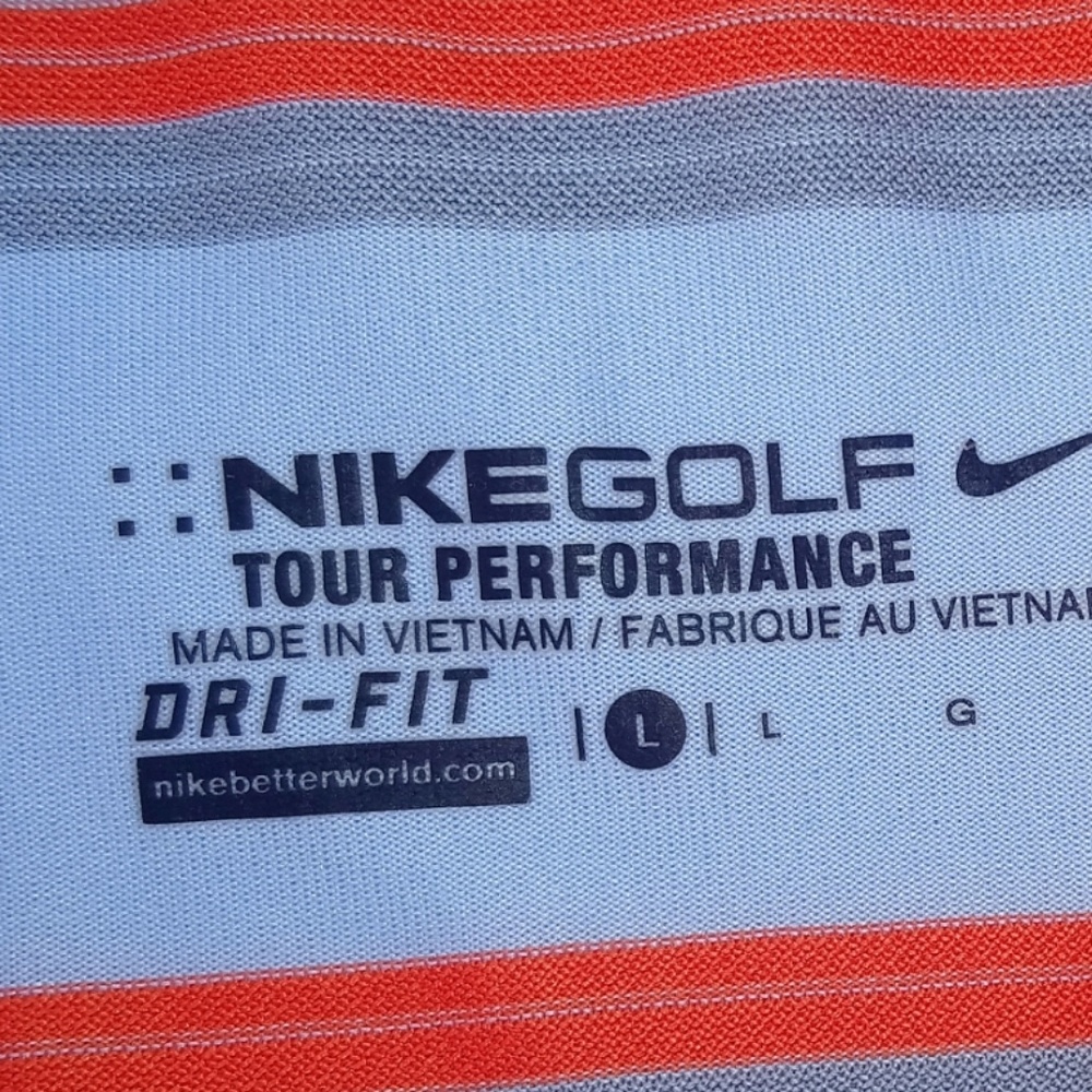 NIKE GOLF POLO shirt Large Gray orange - Picture 3 of 4